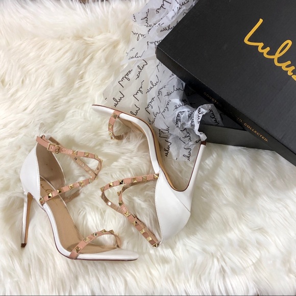 Rockstud Lulu’s Cream & White Heels - Picture 4 of 8